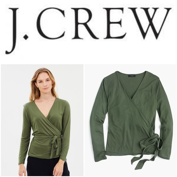J. Crew Tops - NWT J. Crew Green Wrap Top